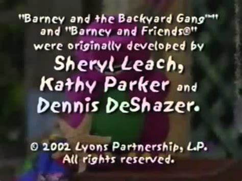 Taken from <strong>Barney</strong> Goes to School 1992 VHS. . Barney credits 2002